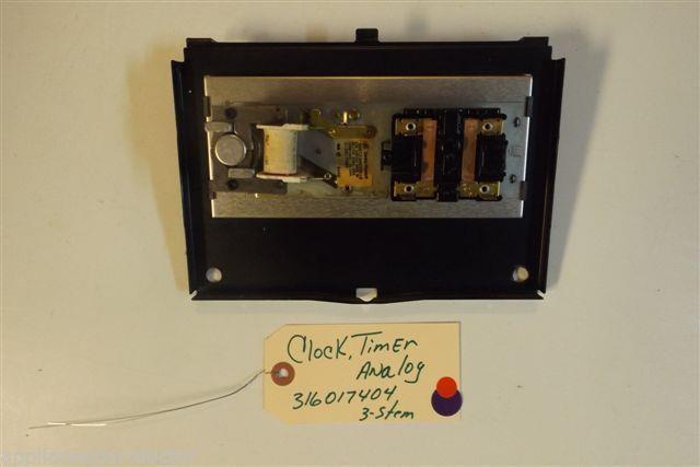 FRIGIDAIRE STOVE 316017404 Clock/timer, Analog 3 Stem used FRIGIDAIRE STOVE 316017404 Clock/timer, Analog 3 Stem used